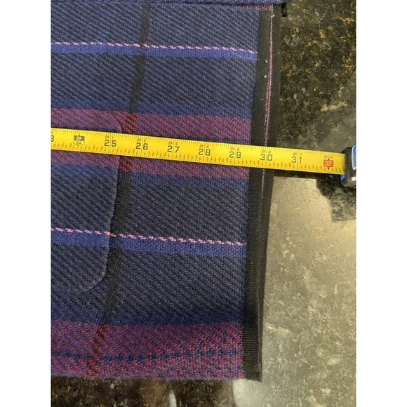 Talbots Weekend Plaid Cardigan Sweater Jacket Merino Wool Open Front Medium Pet‎ - Picture 7 of 8